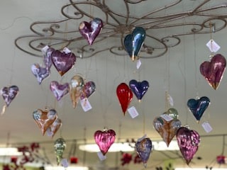 Egyptian Mouthblown Hearts Art Glass